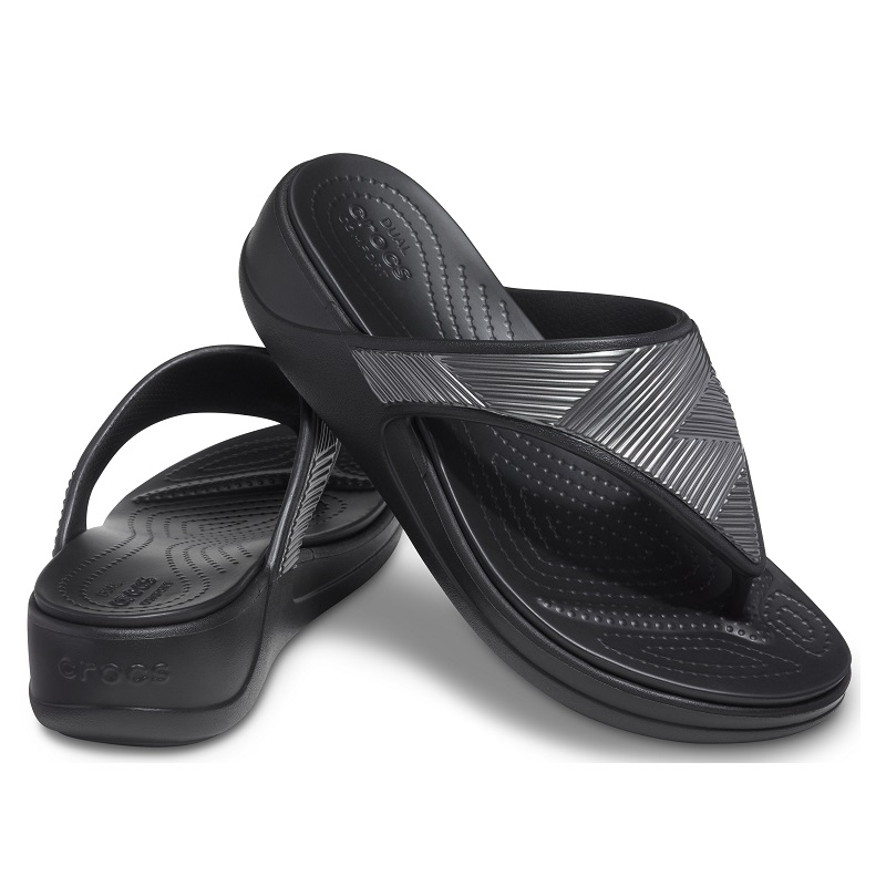 Crocs Papucs Crocs Monterey Metallic Wedge Flip W