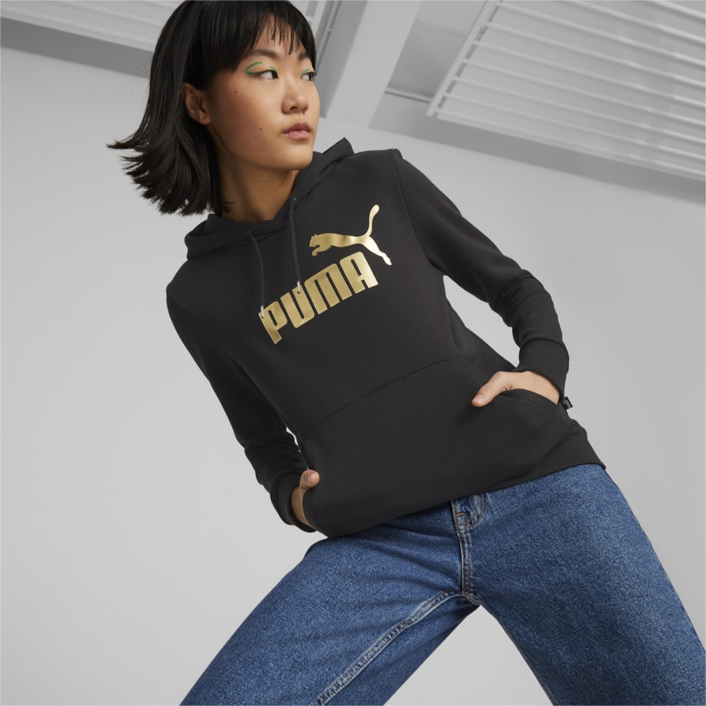 Puma Női Pulóver ESS+ Metallic Logo  Hoodie