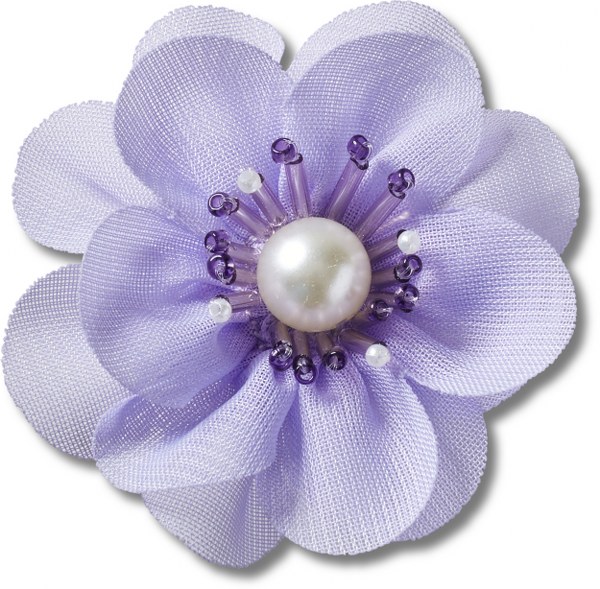 Crocs Jibbitz Blue Fabric Flower With Pearl