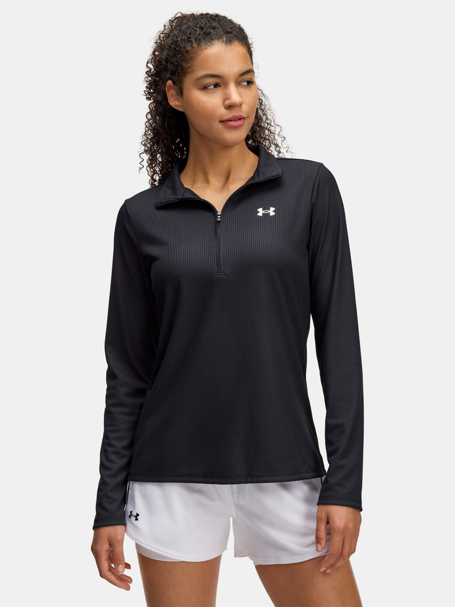 Under Armour Női Hosszú Ujjú Edzőpóló Tech Rib 1/2 Zip