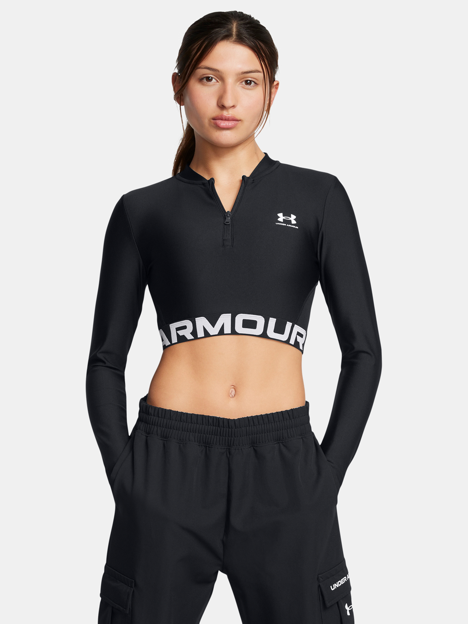 Under Armour Női Hosszú Ujjú Edzőpóló HeatGear Rib 1/4 Zip LS