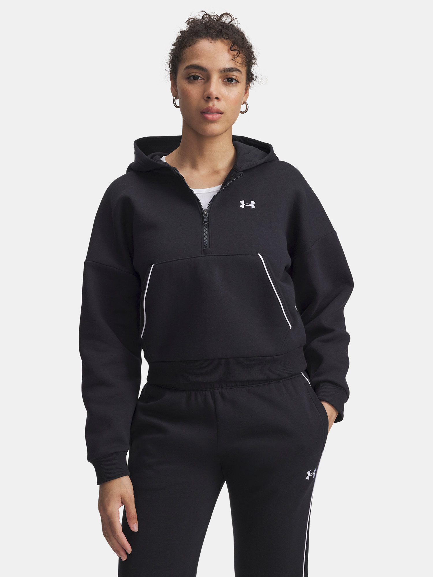 Under Armour Női Cipzáras Pulóver Rival Flc Piped HZ Hoodie