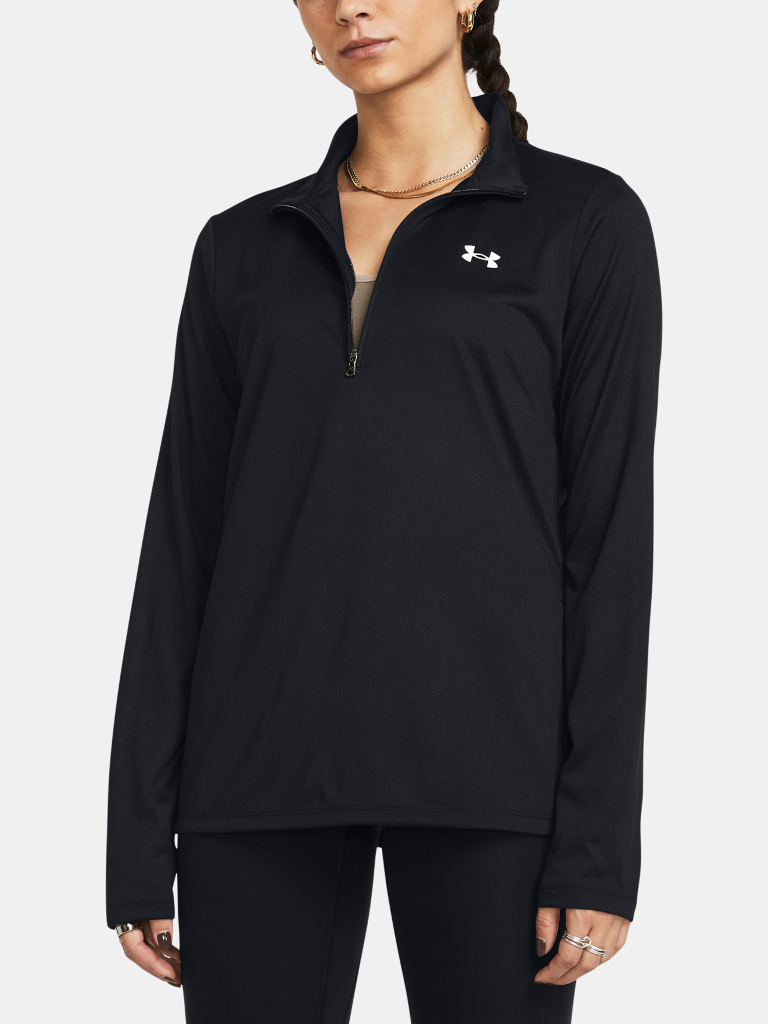 Under Armour Női Hosszú Ujjú Edzőpóló Tech 1/2 Zip- Solid