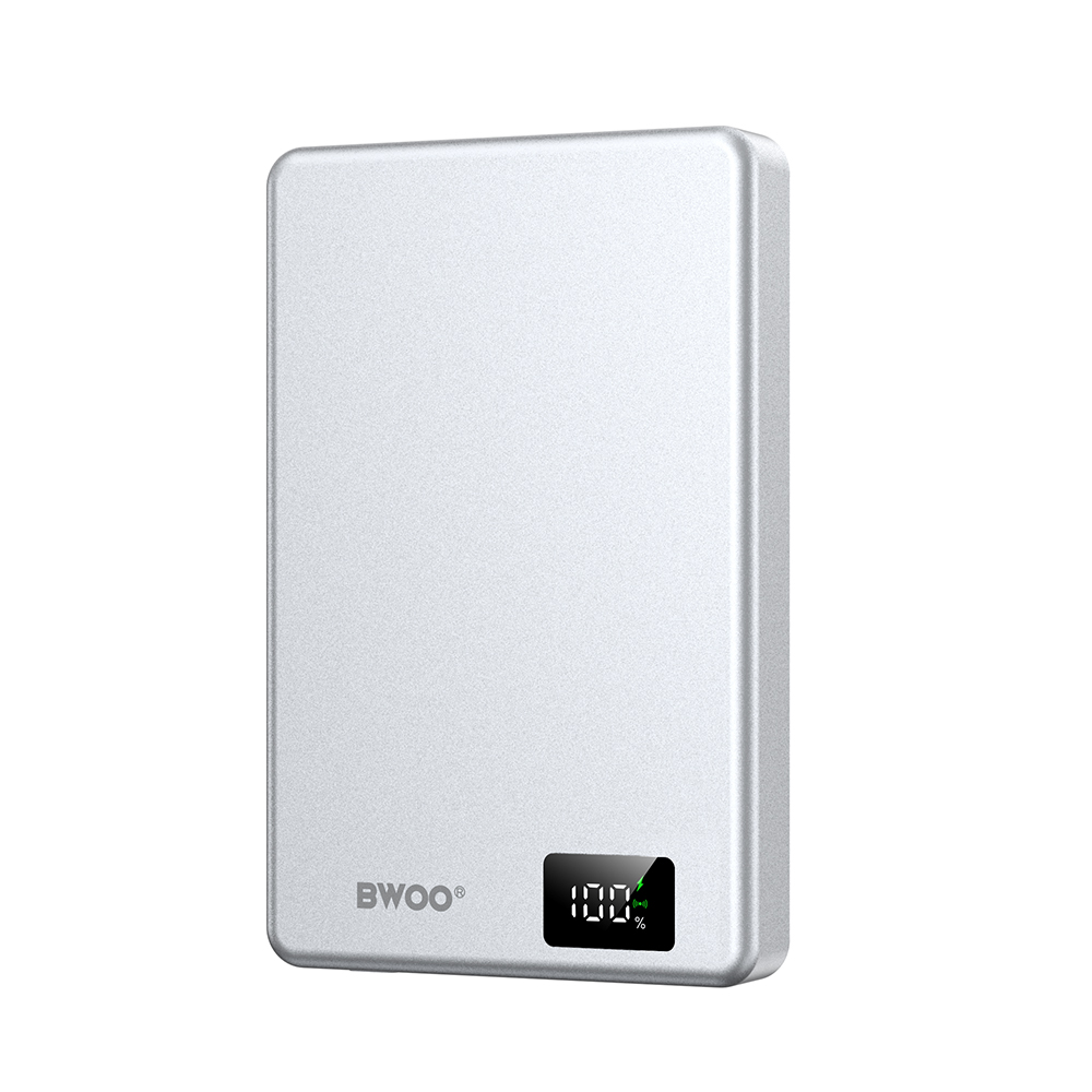 BWOO P76 mágneses powerbank – 10000mAh, 20W, ezüst