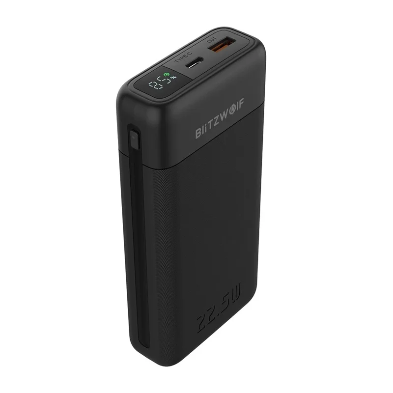 BlitzWolf BW-P22 20000mAh Powerbank – 22.5W gyorstöltés, USB-C + USB-A, digitális kijelző