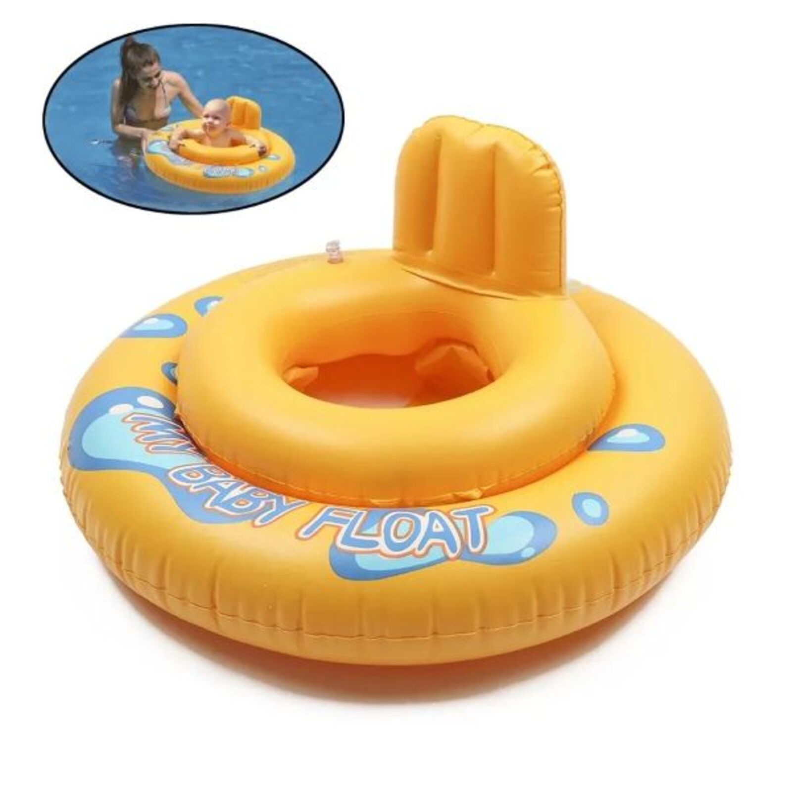 AQUA-SPORT BEÜLÕS BABY ÚSZÓGUMI  YELLOW 60 CM