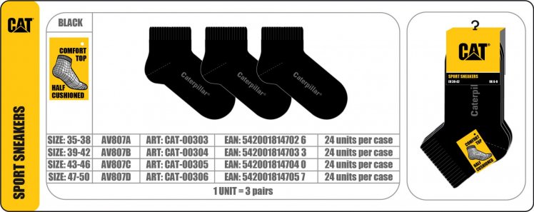 Caterpillar Zokni 3 pár Sport Bokazokni