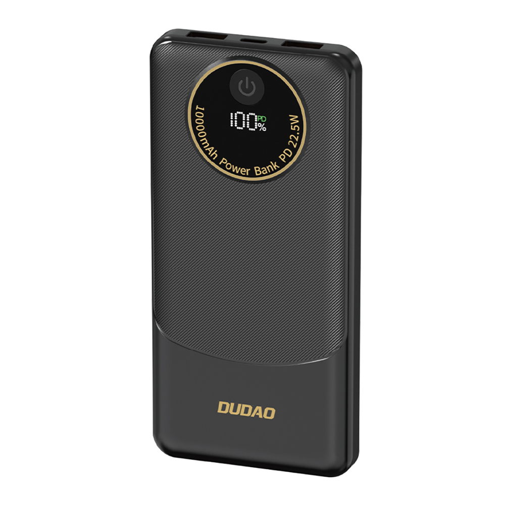 Dudao K12 10000mAh Powerbank - 22.5W Gyorstöltés, USB-C + 2x USB-A, LED kijelző – Kompakt Külső Akkumulátor