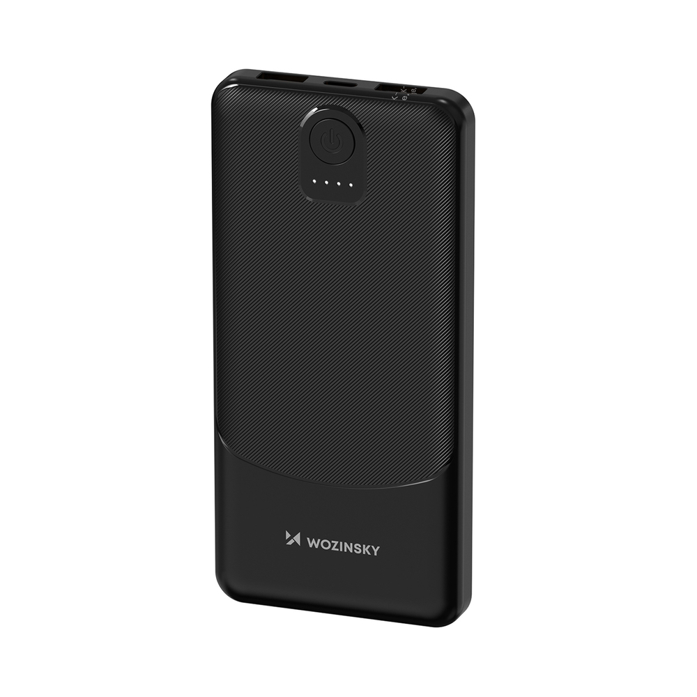 Wozinsky Wpower WPBBK-2 10000mAh Powerbank - 2xUSB-A, LED kijelző, Kompakt Külső Akkumulátor – Fekete
