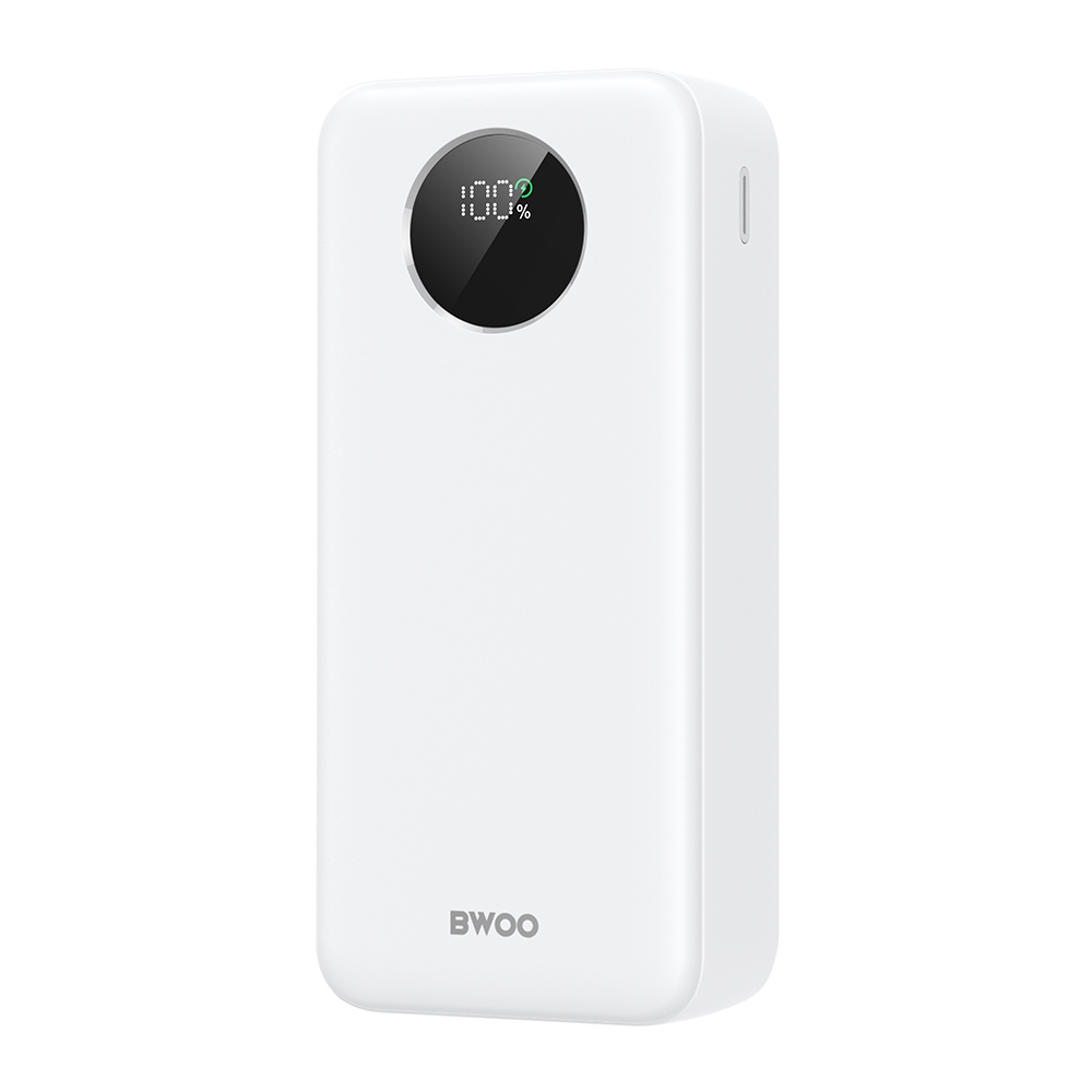 BWOO P64 30000mAh Powerbank - 22.5W Gyorstöltés, LCD kijelző, USB-C + 2x USB-A – Nagy kapacitású külső akkumulátor