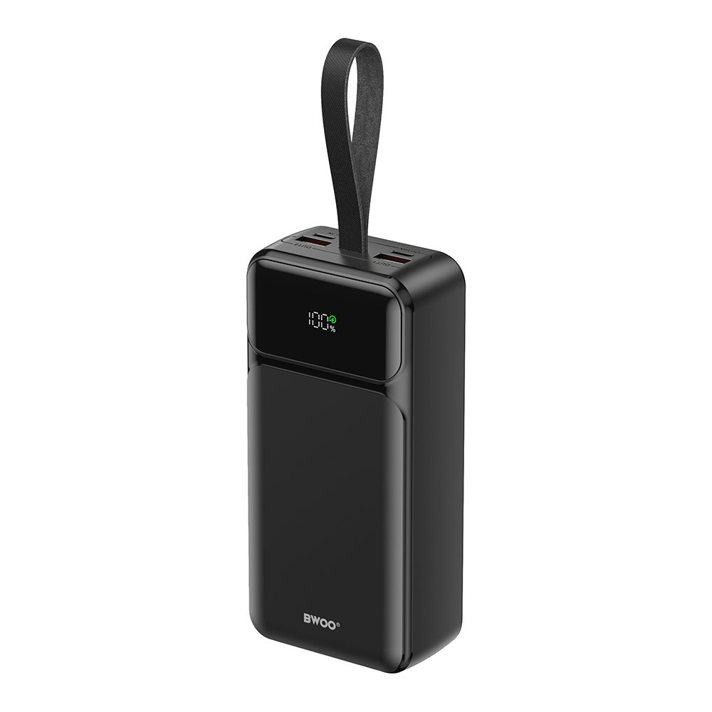 BWOO P66 30000mAh Powerbank, 65W PD Gyorstöltés, 2x USB-A + USB-C, LCD kijelző – Laptop kompatibilis külső akkumulátor
