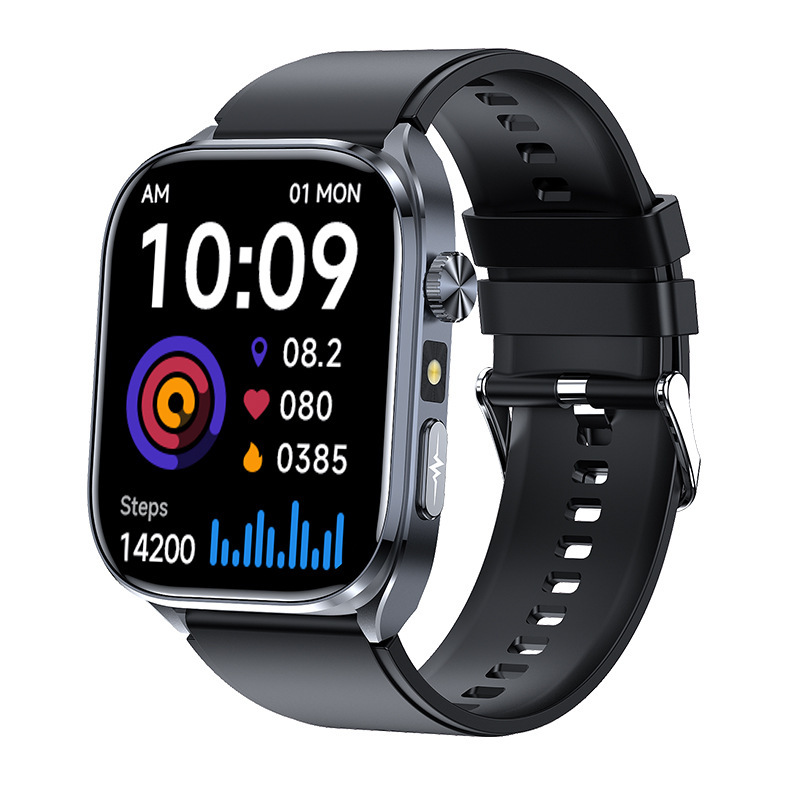 Velmora AI Magyar Nyelvű Okosóra, Vércukor, EKG, Vérnyomás és Pulzusmérő, Ajándék Fém Pótszíjjal