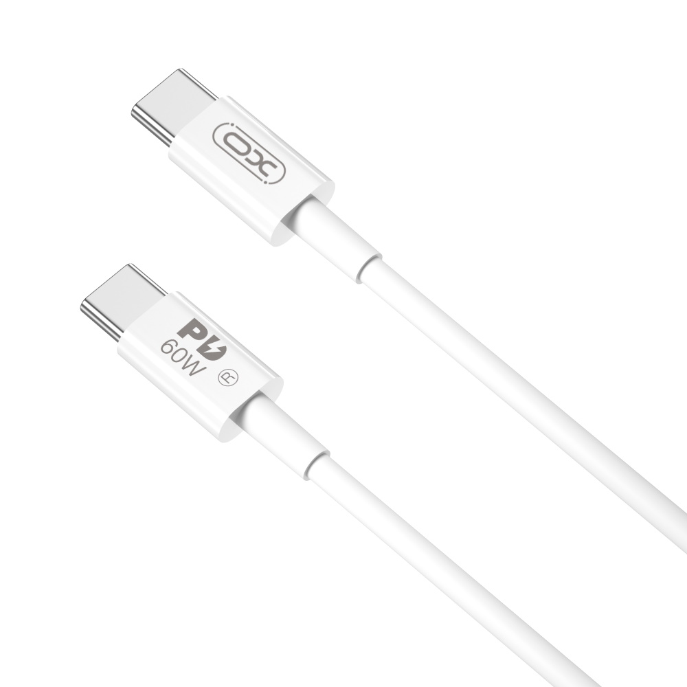 XO NB-Q190B gyorstöltő és adatkábel USB-C – USB-C, 2m, 60W, fehér