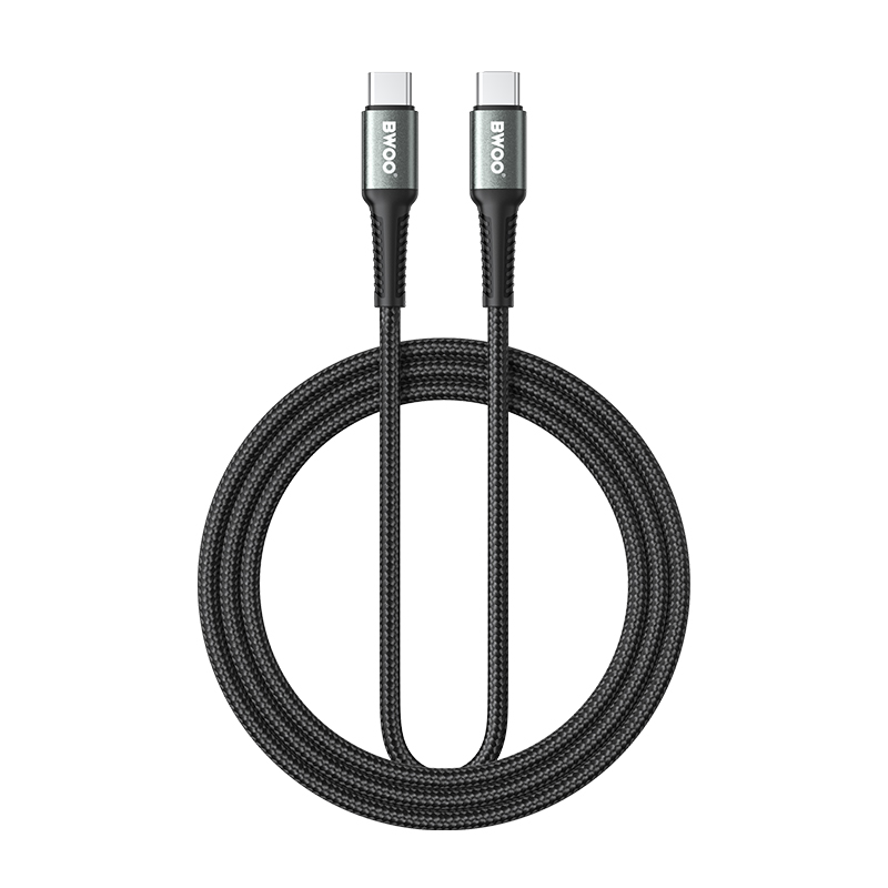 BWOO X288C-C gyorstöltő adatkábel USB-C - USB-C, 2m, 60W, fekete