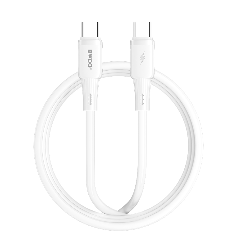 BWOO X329CC USB-C kábel – 65W gyorstöltés, 1 m, fehér