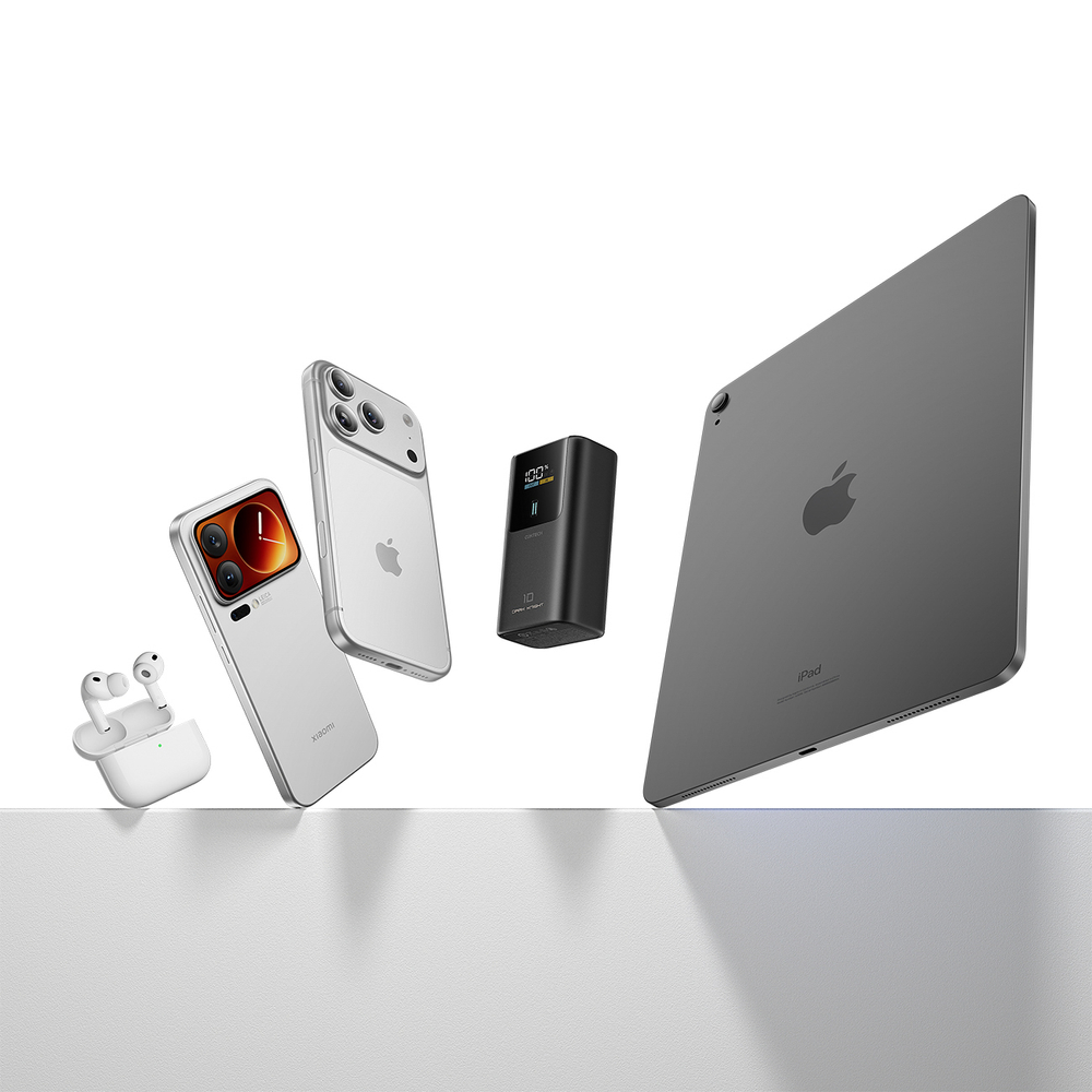 Cuktech PB1055 10000mAh Powerbank, 55W PD/PPS, 2×USB-C + USB-A, LED kijelző, kompakt – 5. kép
