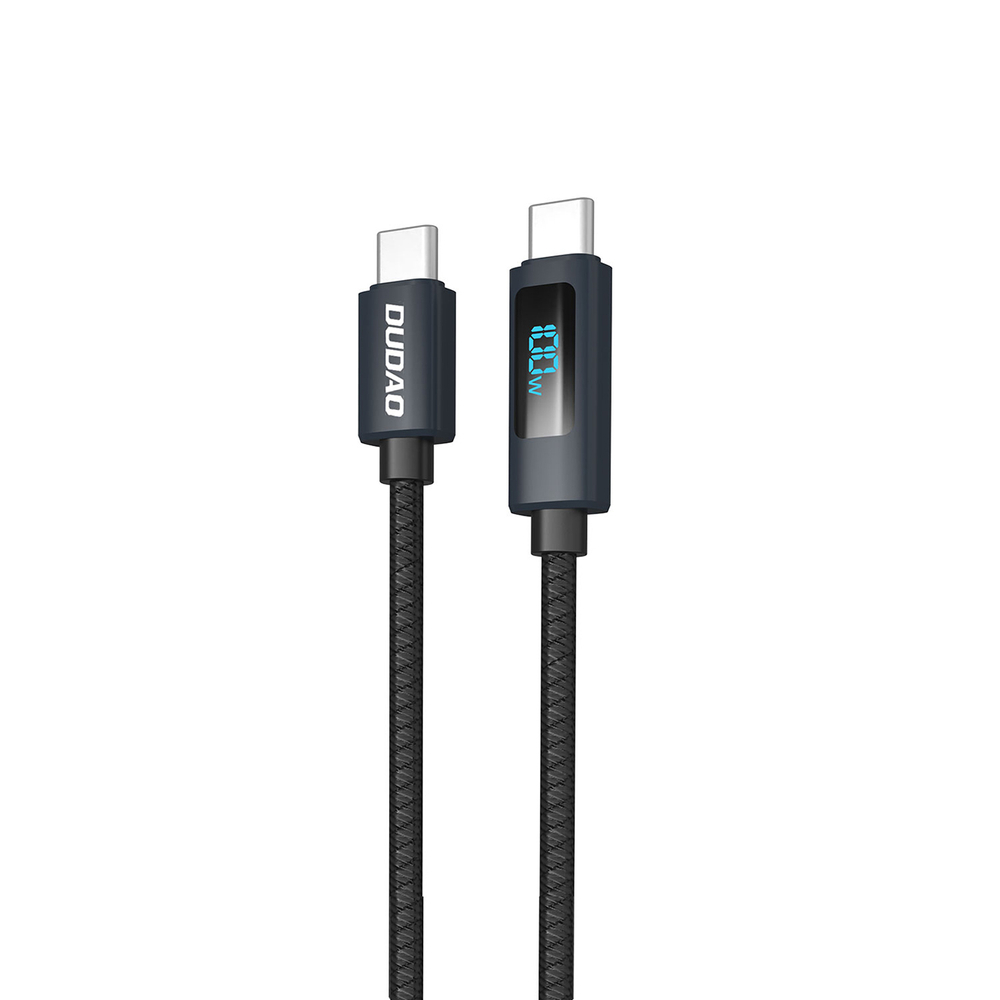 Dudao L7C USB-C – USB-C Kábel 100W, 1m, LED kijelző, PD gyorstöltés, nylon fonott