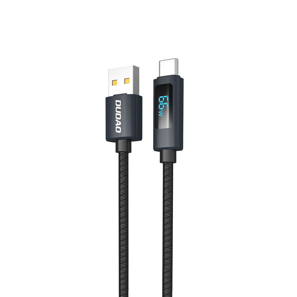 Dudao L7T USB-A – USB-C Kábel 66W, 1m, LED kijelző, gyorstöltés, fonott kivitel
