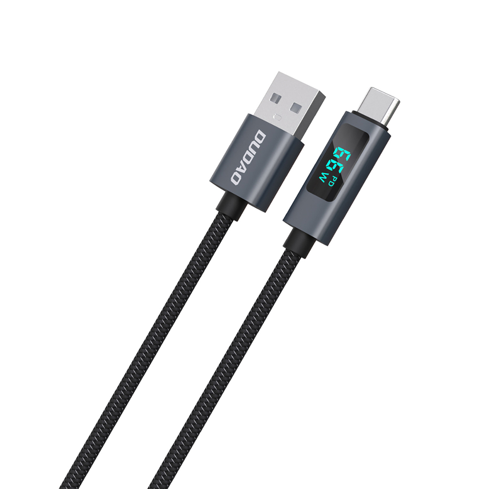 Dudao L7T USB-A – USB-C Kábel 66W, 1m, LED kijelző, gyorstöltés, fonott kivitel – 5. kép