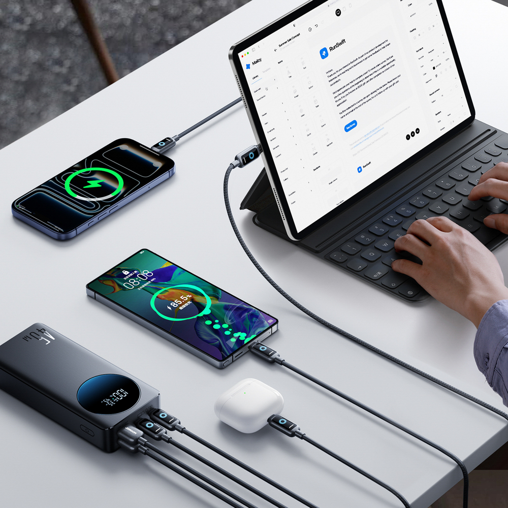 Joyroom JR-PBF02 Pro 20000mAh Powerbank, 45W PD, 2×USB-C + 2×USB-A, digitális kijelző – 19. kép