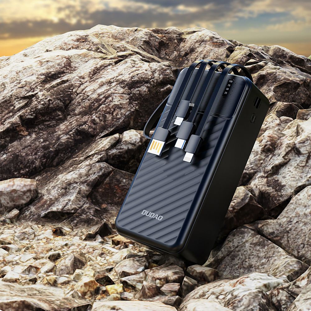 Dudao K11 Max 30000mAh Powerbank - 10W, Beépített kábelek (USB-C / Lightning / micro USB / USB-A), Telefontartó – 13. kép