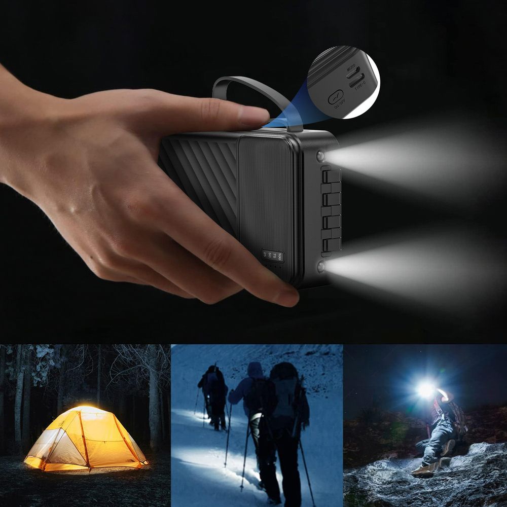 Dudao K11 Max 30000mAh Powerbank - 10W, Beépített kábelek (USB-C / Lightning / micro USB / USB-A), Telefontartó – 14. kép