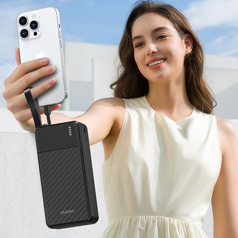 Dudao K11 Max 30000mAh Powerbank - 10W, Beépített kábelek (USB-C / Lightning / micro USB / USB-A), Telefontartó – 15. kép