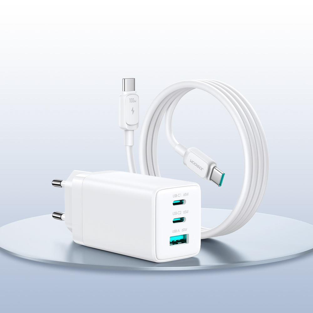 Joyroom JR-TG10 65W GaN Hálózati Töltő, 2×USB-C + USB-A, PD/PPS/QC gyorstöltés + USB-C kábel – 15. kép
