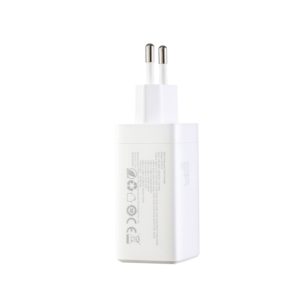 Joyroom JR-TG10 65W GaN Hálózati Töltő, 2×USB-C + USB-A, PD/PPS/QC gyorstöltés + USB-C kábel – 11. kép