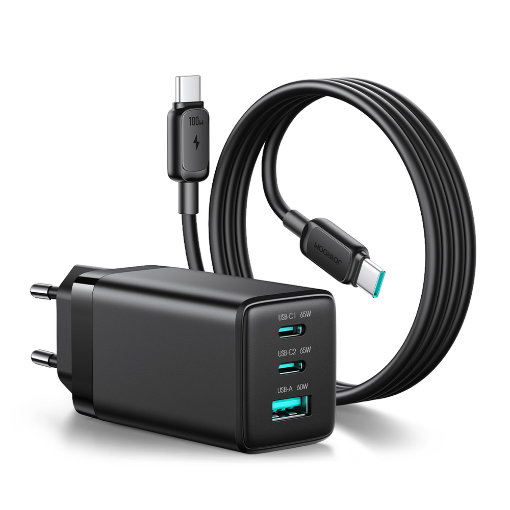 Joyroom JR-TG10 65W GaN Hálózati Töltő, 2×USB-C + USB-A, PD/PPS/QC gyorstöltés + USB-C kábel – 14. kép