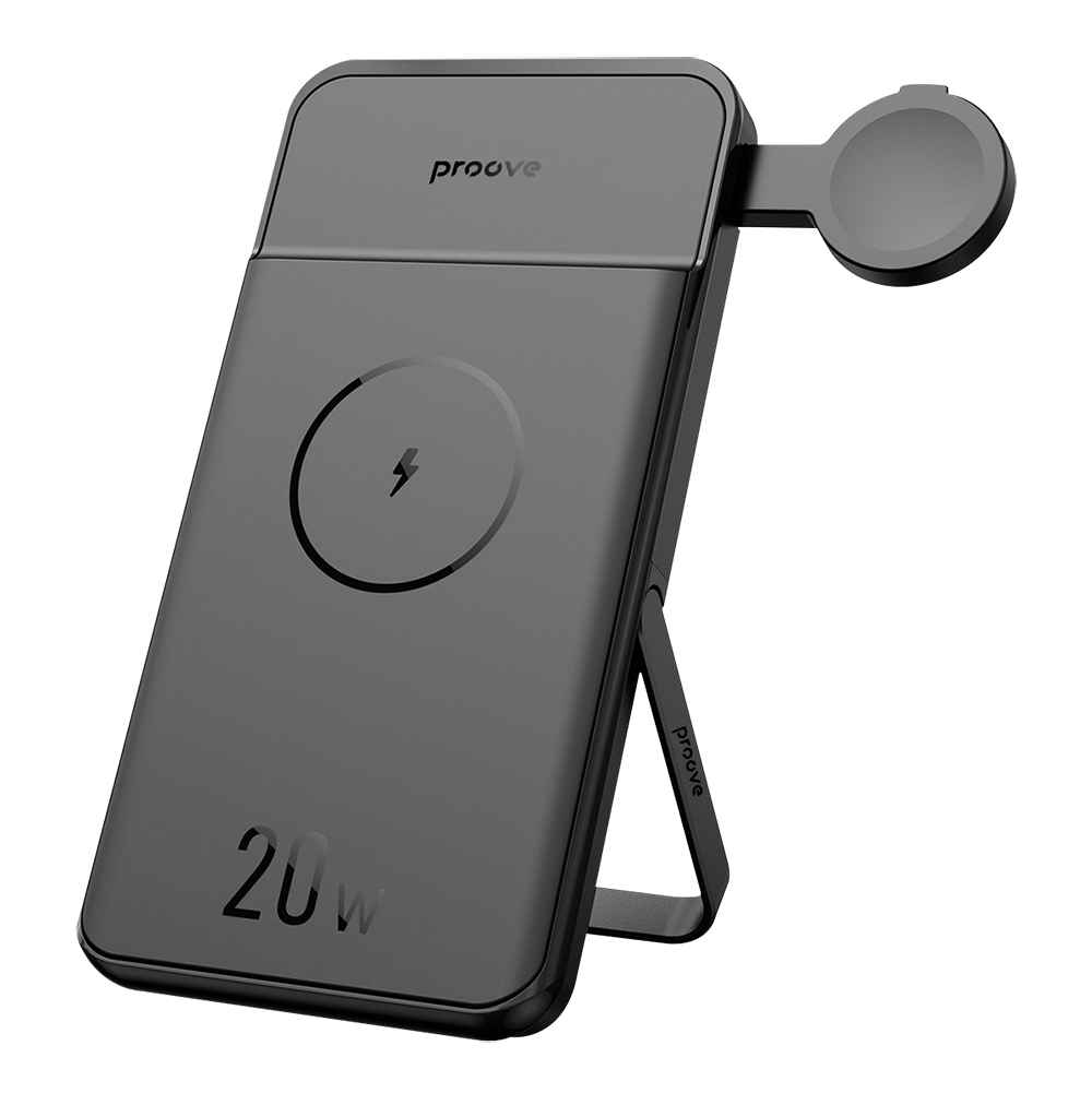 Proove Power Stand 2in1 10000mAh Powerbank, 20W, fekete