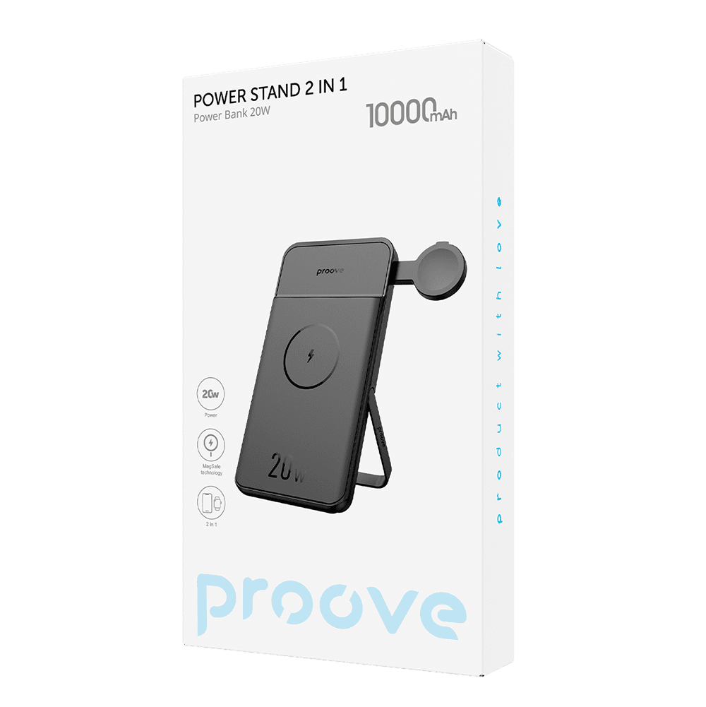 Proove Power Stand 2in1 powerbank, 20W, 10000mAh, fekete – 5. kép