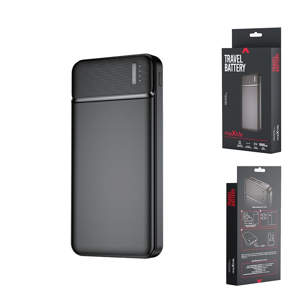 Maxlife MXPB-01 10000mAh hordozható külső akkumulátor – fekete – 24. kép