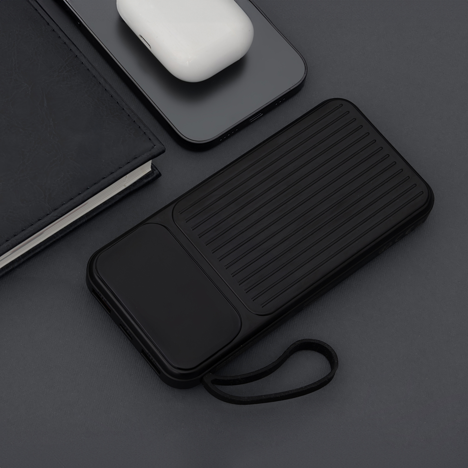 Maxlife MXPB-06 Beépített Kábeles Power Bank – 10000 mAh PD QC 22,5W Gyors töltő, Fekete – 16. kép