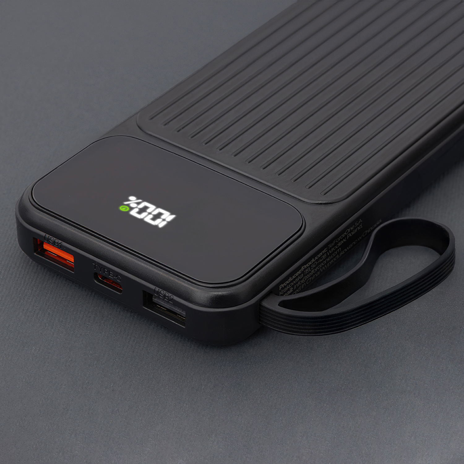 Maxlife MXPB-06 Beépített Kábeles Power Bank – 10000 mAh PD QC 22,5W Gyors töltő, Fekete – 19. kép