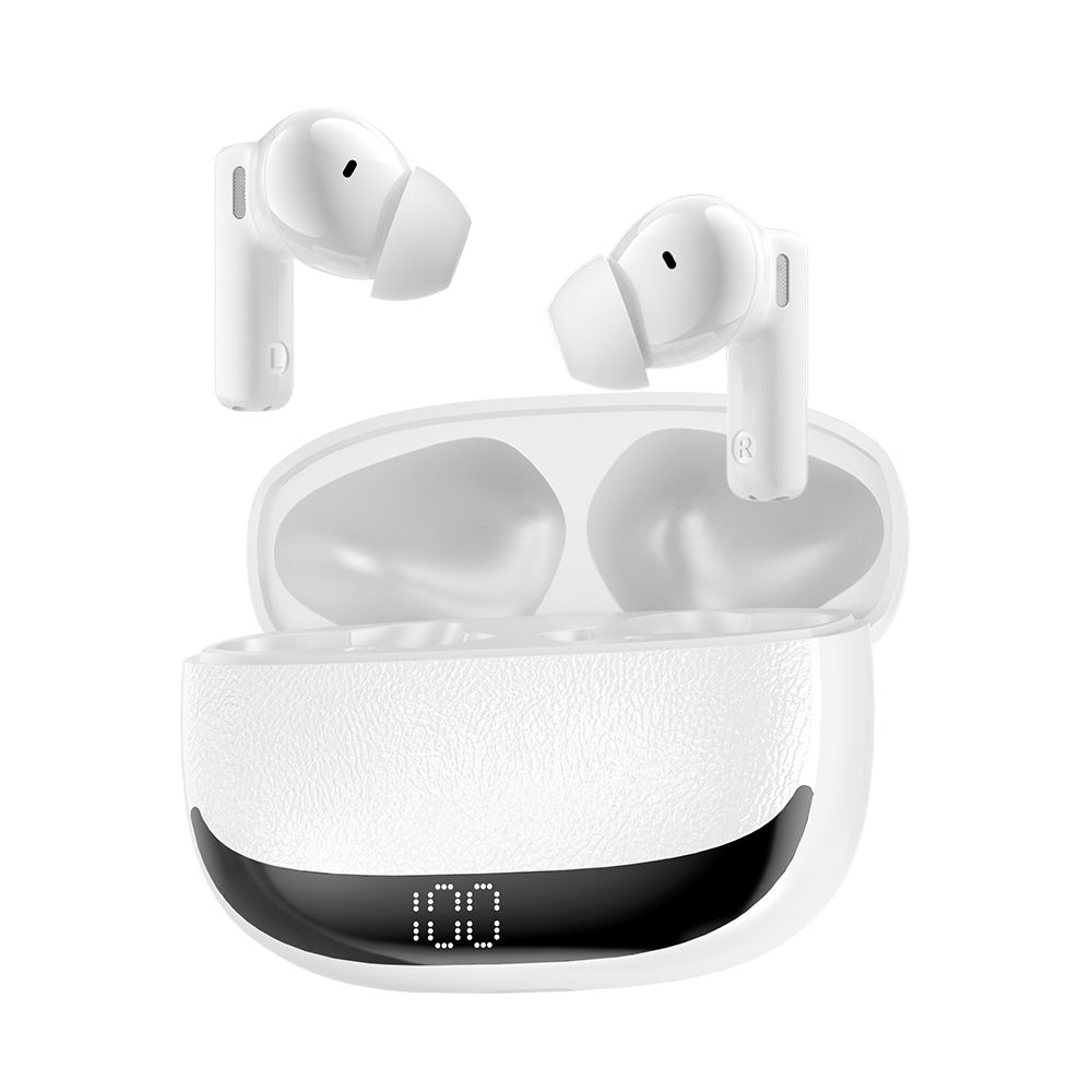 BWOO BW40 TWS Bluetooth fülhallgató aktív zajszűréssel (ANC) – LCD kijelzős töltőtokkal, fehér – 7. kép