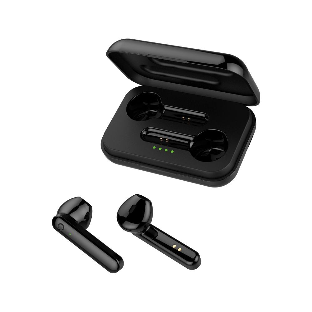 Forever TWE-110 Bluetooth vezeték nélküli fülhallgató – Fekete, kompakt TWS headset töltőtokkal