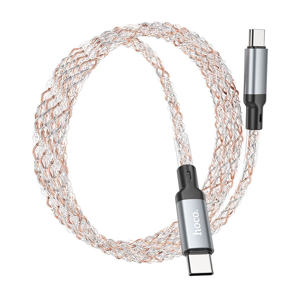 Hoco U112 Shine USB-C – USB-C LED világításos gyorstöltő és adatkábel 60W, 1 méter – 11. kép