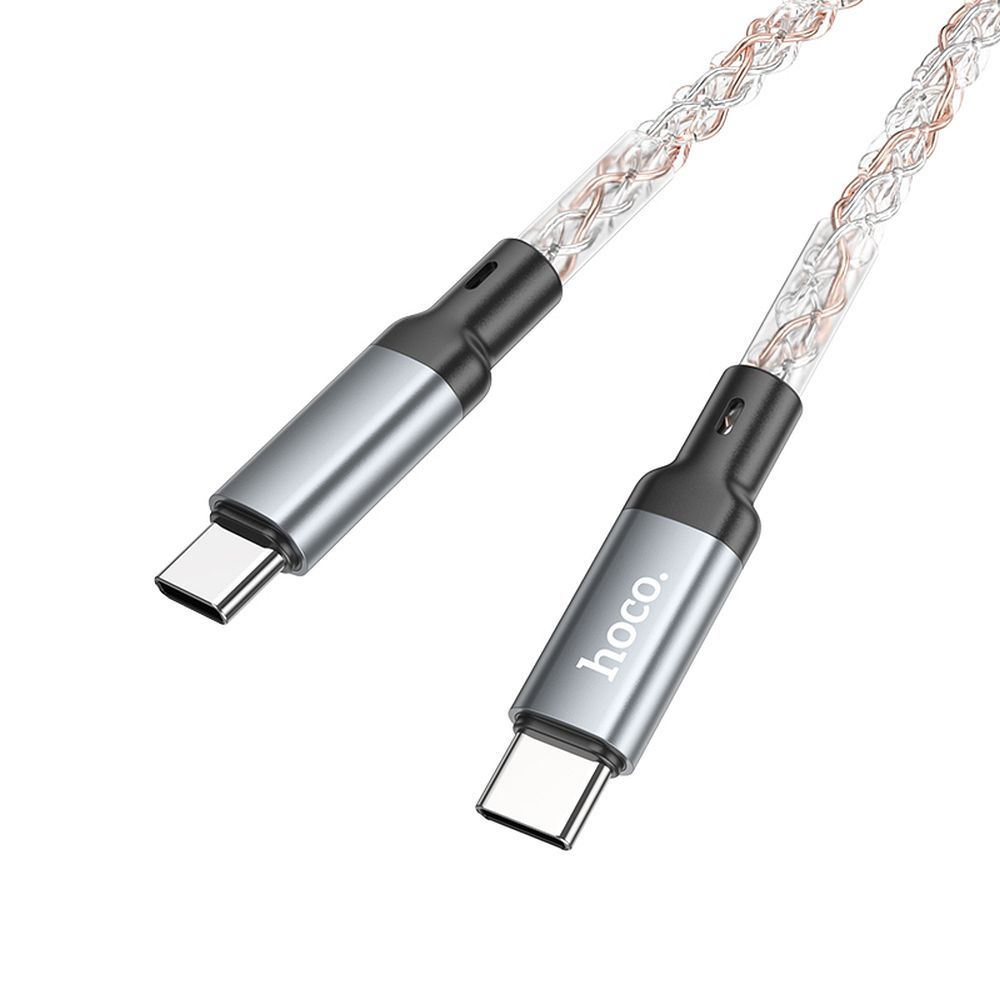 Hoco U112 Shine USB-C – USB-C LED világításos gyorstöltő és adatkábel 60W, 1 méter – 13. kép