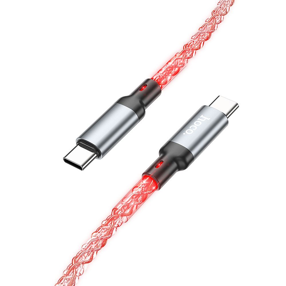 Hoco U112 Shine USB-C – USB-C LED világításos gyorstöltő és adatkábel 60W, 1 méter – 14. kép