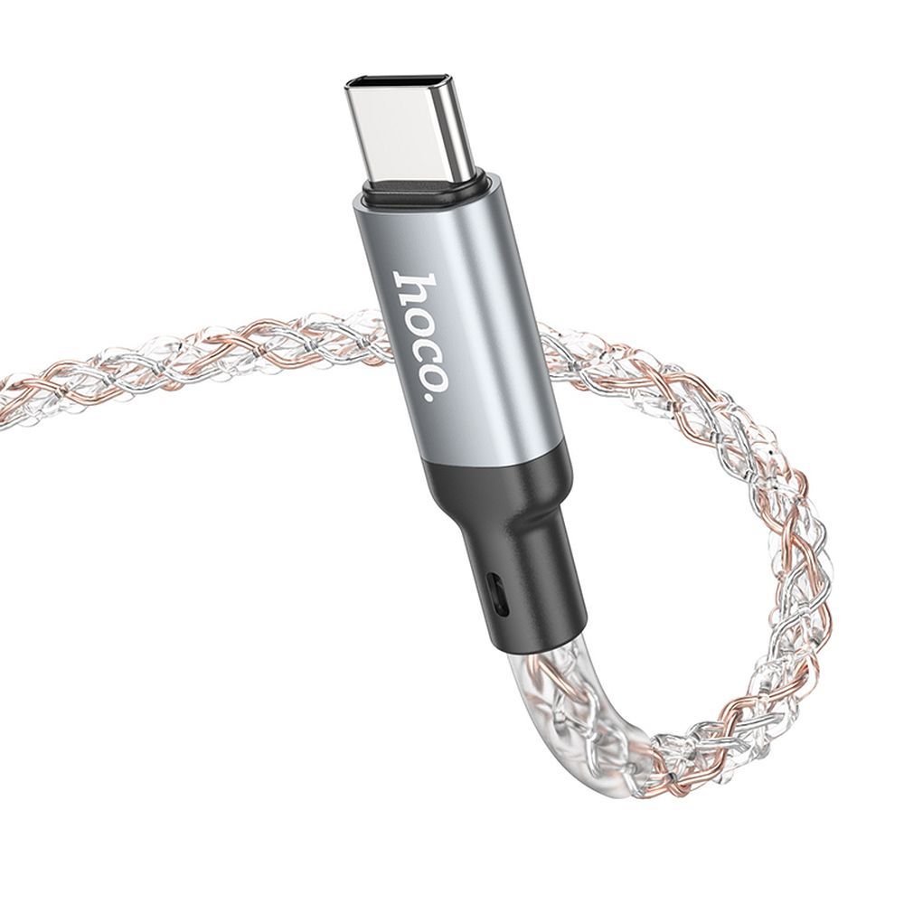 Hoco U112 Shine USB-A – USB-C LED világításos gyorstöltő és adatkábel 3A, 1 méter – 12. kép