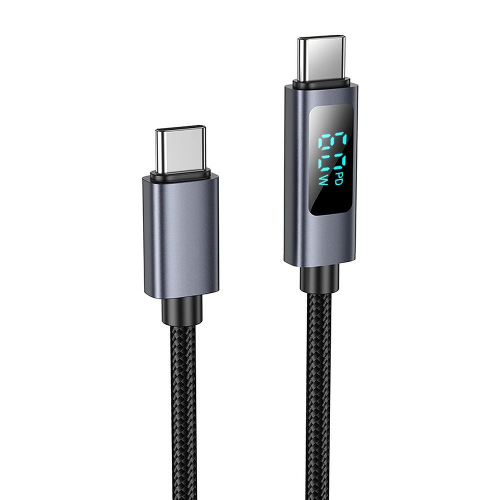 Hoco X112 USB-C - USB-C Töltőkábel - 60W, 1m, LED kijelző