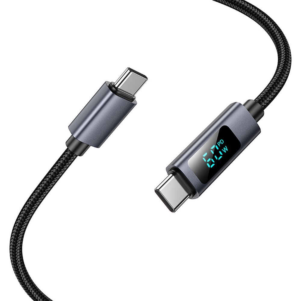 Hoco X112 USB-C – USB-C gyorstöltő és adatkábel digitális teljesítménykijelzővel 60W, 1 méter – 11. kép
