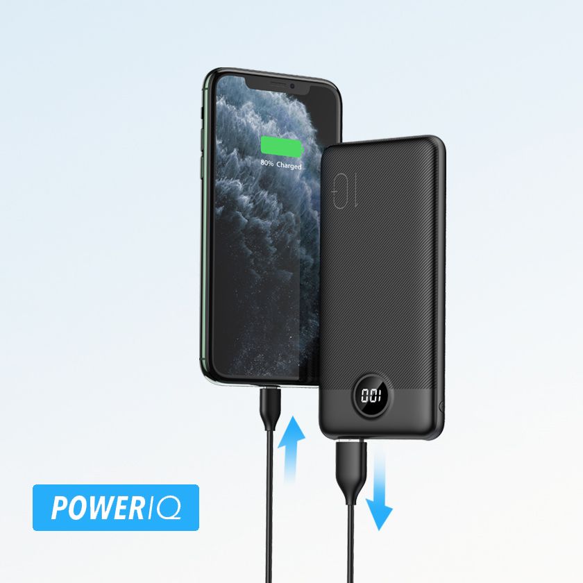 Veger L10S W1105PD 10000mAh Powerbank, 20W PD/QC3.0, digitális kijelző, 2×USB-A + USB-C – 21. kép