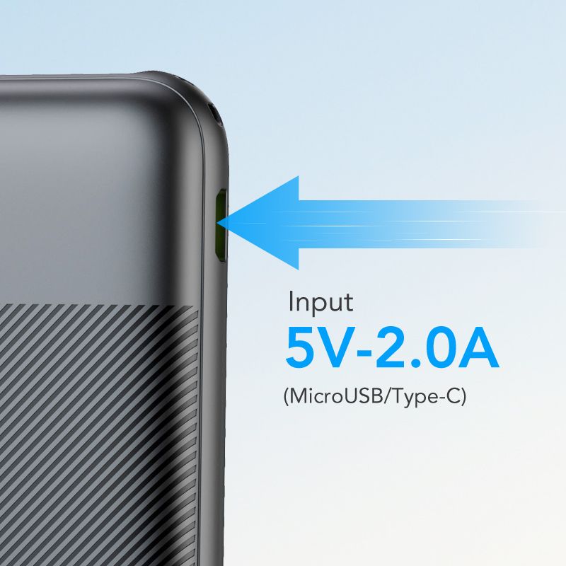 Veger L10S W1105PD 10000mAh Powerbank, 20W PD/QC3.0, digitális kijelző, 2×USB-A + USB-C – 23. kép