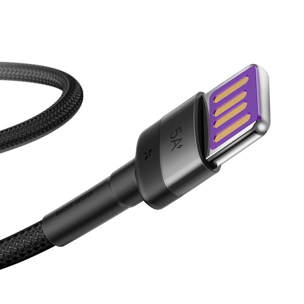 Baseus Cafule HW QC USB–USB-C töltő- és adatkábel – 1 m, 40W, szürke-fekete – 12. kép
