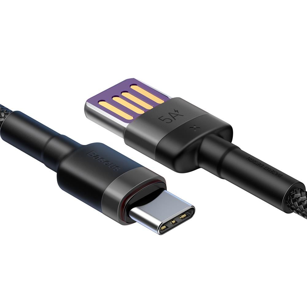 Baseus Cafule HW QC USB–USB-C töltő- és adatkábel – 1 m, 40W, szürke-fekete – 13. kép