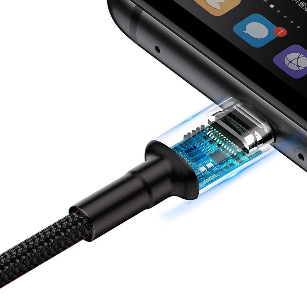 Baseus Cafule HW QC USB–USB-C töltő- és adatkábel – 1 m, 40W, szürke-fekete – 15. kép