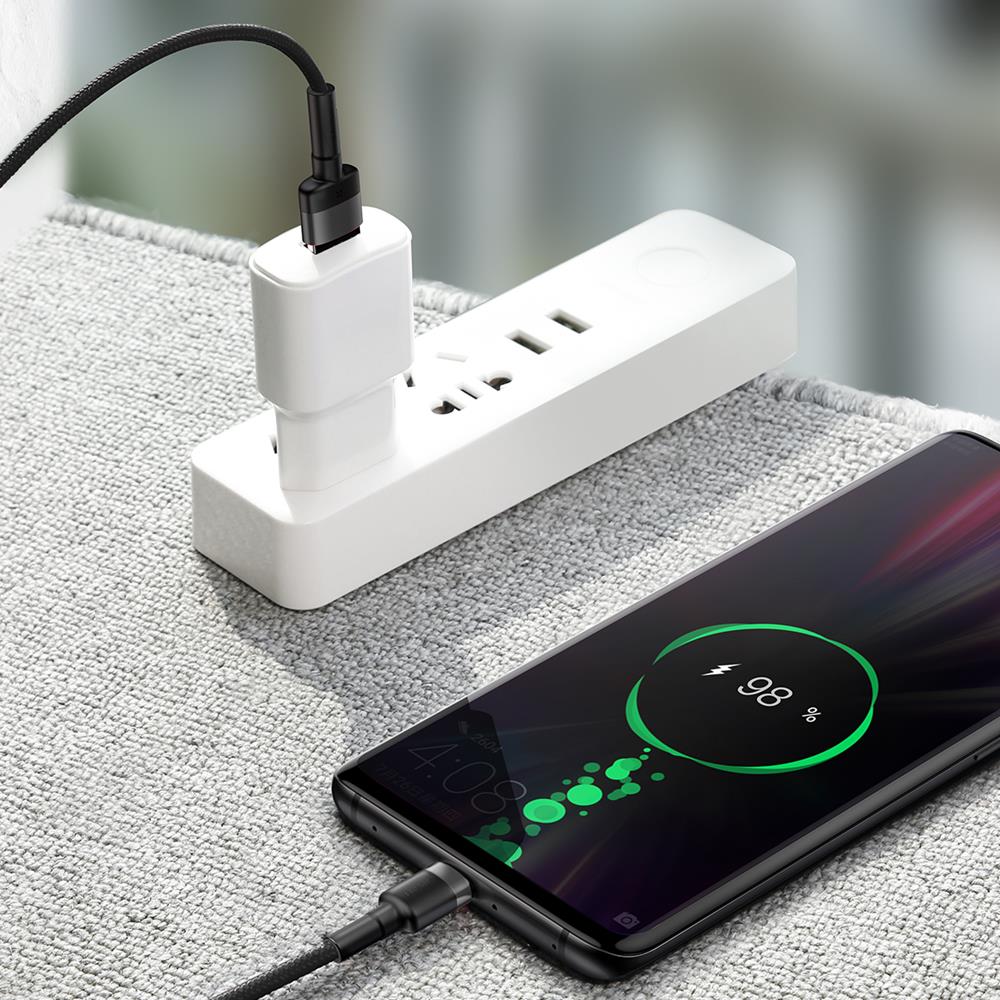 Baseus Cafule HW QC USB–USB-C töltő- és adatkábel – 1 m, 40W, szürke-fekete – 19. kép