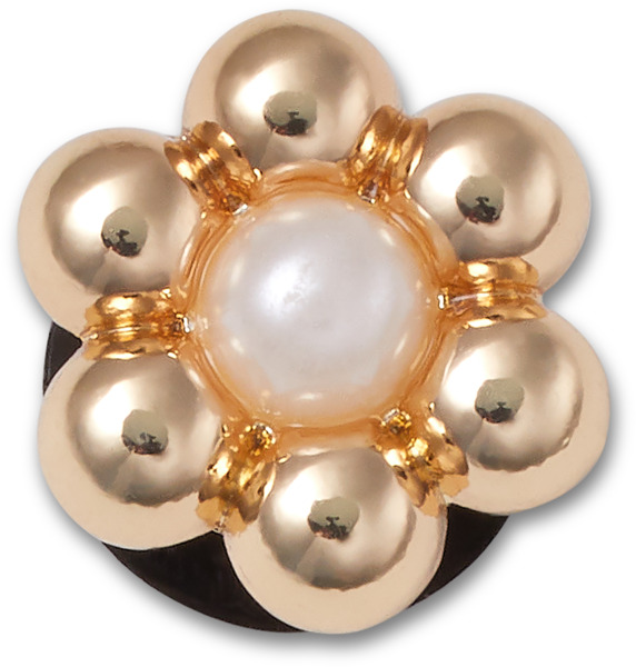 Crocs Jibbitz Gold and Pearl Tiny Flower